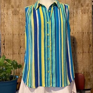 NWTS New York & Co Blue Striped Blouse